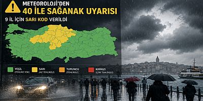 Meteoroloji'den 40 İle Sağanak Uyarısı: 9 İl İçin Sarı Kod Verildi
