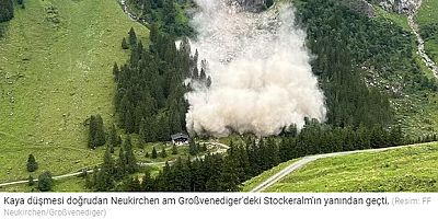 Salzburg'da Yerleşim Yeri Yanına Büyük Kaya Kütlesi Düştü