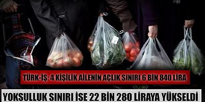 TÜRK-İŞ: 4 Kişilik ailenin açlık sınırı 6 bin 840 lira