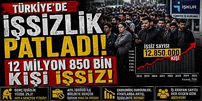 Türkiye’de İşsizlik Patladı 12 Milyon 850 Bin Kişi İşsiz
