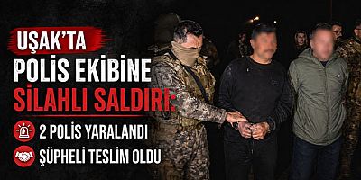 Uşak’ta Polis Ekibine Silahlı Saldırı: 2 Polis Yaralandı, Şüpheli Teslim Oldu