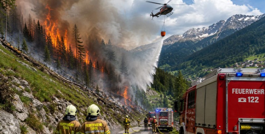 Tirol’de  Peş Peşe Orman Yangınları