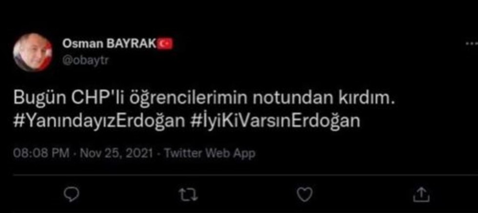 Trabzon’da bir öğretmen: CHP'li öğrencilerimin notundan kırdım