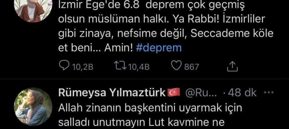 Twitter'da deprem sonrası çirkin paylaşım yapan hesaplar hakkında soruşturma