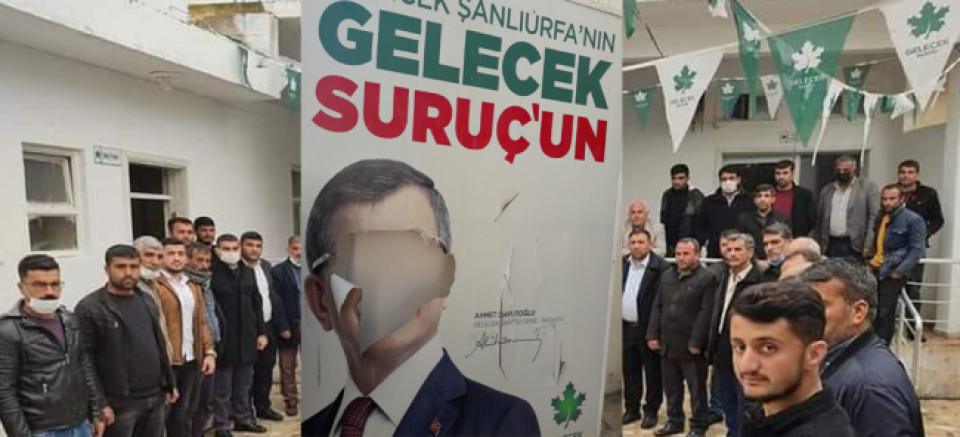 Urfa’da Ahmet Davutoğlu posterine saldırı