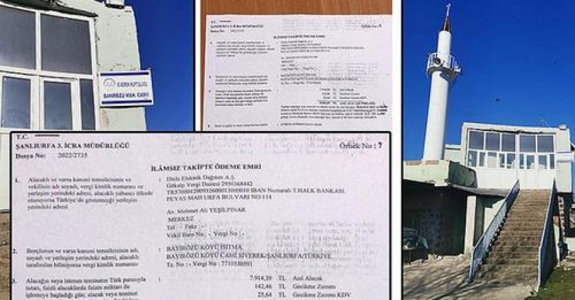 Urfa’da köy camisi elektrik borcu nedeniyle icraya verildi!