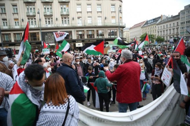 Viyana’da İsrail'in Filistin'e yönelik saldırıları protesto edildi