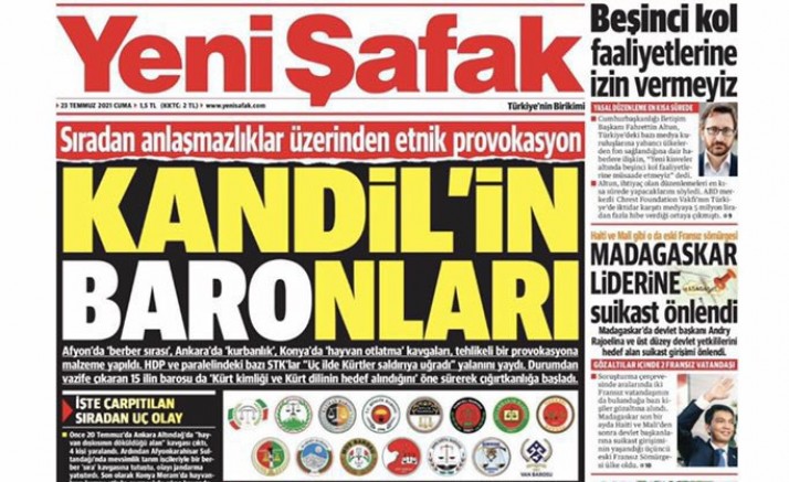 Yeni Şafak, ırkçı saldırılar karşısında ortak açıklama yapan baroları hedef aldı